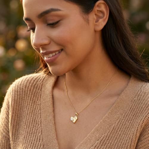 Women's Gold Plated CZ Pendant Necklace, Adjustable Chain Jewelry