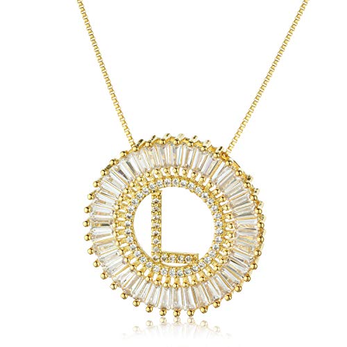 COTTVOTT A-Z Alphabet Pendant Necklaces Charms Women Initial Letter Chain Necklace 4 Colors - style: Gold-L