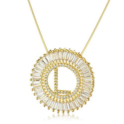 COTTVOTT A-Z Alphabet Pendant Necklaces Charms Women Initial Letter Chain Necklace 4 Colors - style: Gold-L