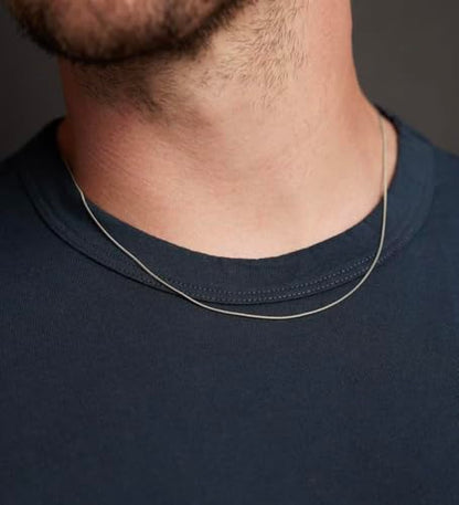 925 Sterling Silver Italian Snake Chain Necklace - Secure Lobster Clasp, Perfect for Layering - Durable Necklace & Bracelet Chains for Everyday & Special Occasions - size: 22, style: 0.7