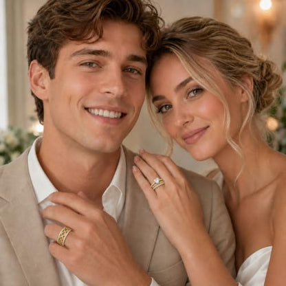 3Piece Moissanite Ring Set for Couples 925 10K 14K 18K Moissanite Wedding Ring - style: Ring 3