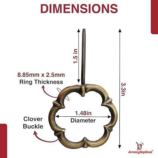 Armory Replicas™ Hand Forged Solid Brass Medieval Cloak Brooch – Viking, Celtic & Fibula Garment Pin Collection - style: Clover Brooch (3pcs)