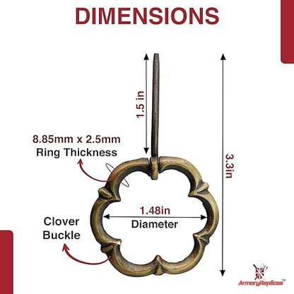 Armory Replicas™ Hand Forged Solid Brass Medieval Cloak Brooch – Viking, Celtic & Fibula Garment Pin Collection - style: Clover Brooch (3pcs)