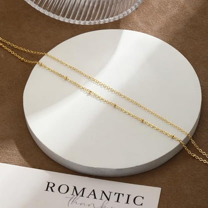 Gold/Silver Ankle Bracelets for Women Waterproof Dainty 14K Gold Plated Pearl Heart Love Anklet Bracelet Satellite Cuban Link Beads Summer Beach Jewelry Gifts - style: Satellite + O-shaped-gold-016