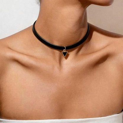 Black Necklaces for Women,Adjustable Layered Collar,Goth Jewelry - color: Triangle