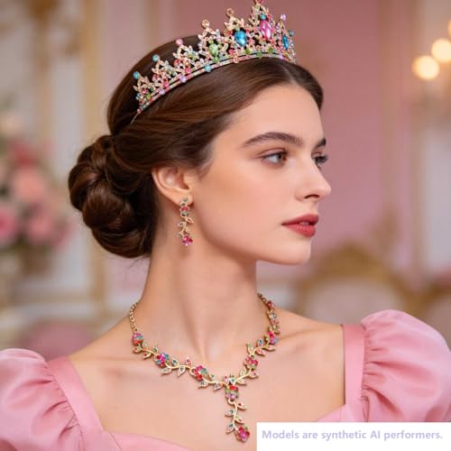 Kamirola - Queen Crown and Tiaras Princess Crown for Women Crystal Headbands for Bridal, Princess for Wedding and Party - color: GD MULIT