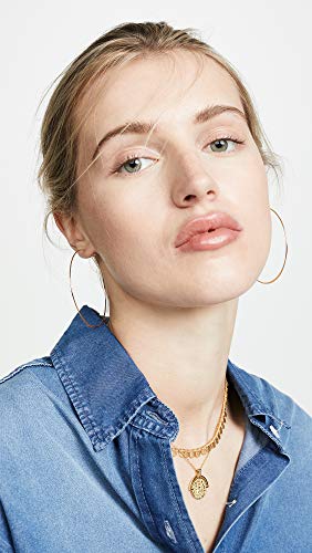 3 Pairs Thin Extra Large Hoop Earrings Set，Fashion Huge Gold Hoops 18k Gold Plated Lightweight Stainless Steel Hoops Big Geometric Round Gold Hoop Earrings Set Minimalist Jewelry for Women - size: 55MM