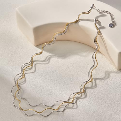 Handmade in Italy Necklace S925 Silver Twist Choker-Necklaces Minimalist Coil Craft Jewelry Mother's Day Christmas Gift for Women - color: 06