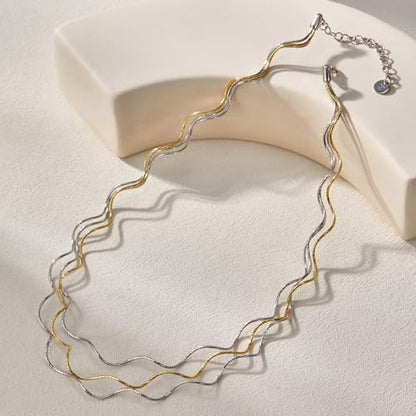 Handmade in Italy Necklace S925 Silver Twist Choker-Necklaces Minimalist Coil Craft Jewelry Mother's Day Christmas Gift for Women - color: 06