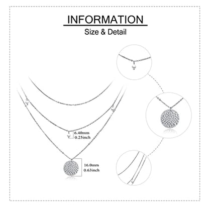 MONGAS Boho Layered Necklace Sterling Silver Triple 3 Stacked Vertical Bar Triangle Long Layering Necklaces Christmas Jewelry Gifts for Women - style: Pearl