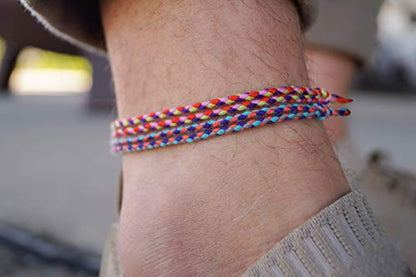 Made by Nami 2 Pcs Wave String Ankle Bracelets for Women Waterproof & Adjustable Thin Braided Anklet Surfer Boho Ankle Bracelet Set of 2 Beach Accessories - color: Multi Set