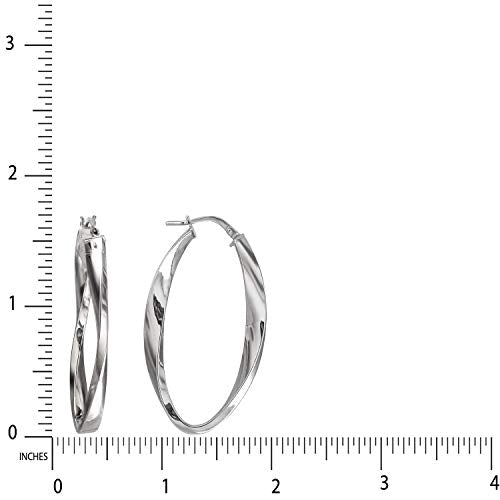 Sterling Silver 925 Oval Hoop Earrings for Women