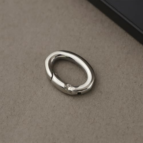 1Pc Oval Spring Clasps Clips Connector Rings for Keychain DIY Crafts (Silver-G) - color: Silver-G