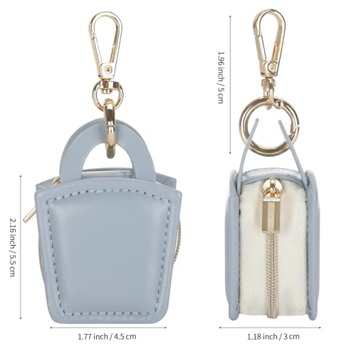 KUKUVR Travel Jewelry Ring Holder Box with Keychain (Blue) | Small Ring Earring Stud Necklace Storage Case, for Gym Sports - color: Blue