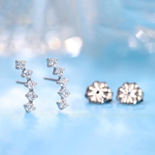 Limerencia G23 Pure Titanium Hypoallergenic Earrings | F136 Implant Grade Titanium Jewelry for Sensitive Ears - color: Five Prong climber