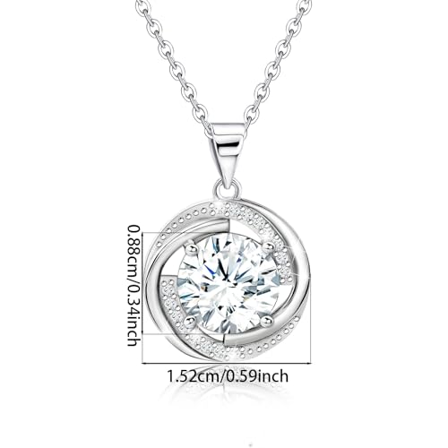 Sterling Silver Pendant Necklace Charms Hypoallergenic Fashion Jewelry Dainty Valentines Day Birthday Gift for Women - style: Circle CZ