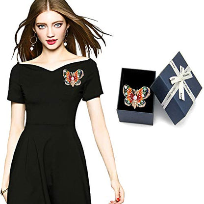 seven wolves Brooches for Women Austria Crystal Brooch Pins Rhinestones Brooches Daily Wearing Breastpin with Boxes - color: Multicolor 2