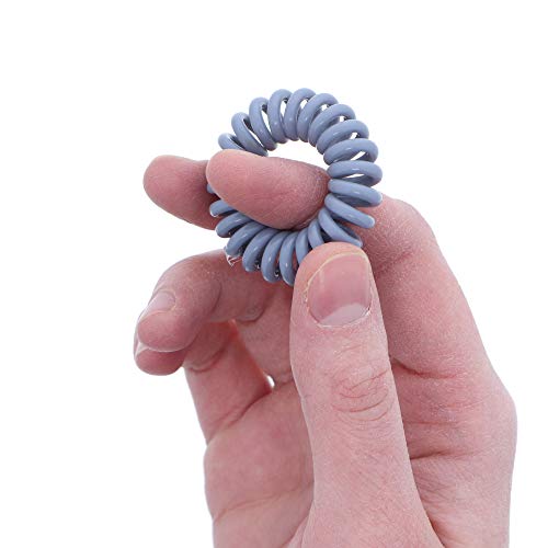 Small Coil Hair Ties For Girls - Set of 6 Grey - color: Grey