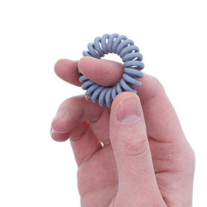 Small Coil Hair Ties For Girls - Set of 6 Grey - color: Grey