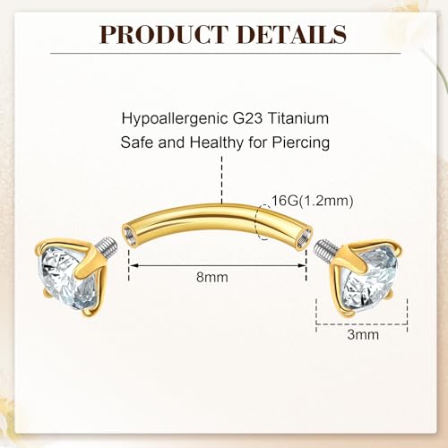 3-12 Pcs 14G Belly Button Rings Belly Rings for Women CZ Opal Navel Rings Belly Piercings Jewelry Belly Barbells Stainless Steel Body Belly Button Piercing Jewelry - color: Gold-Titanium steel