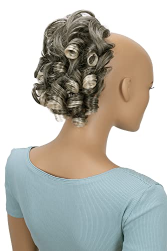 CAISHA Jumbo Hairpiece Scrunchy Updo Voluminous Curly Messy Bun Gray Blond Mix G2L - color: gray blond mix #9T613 G2L