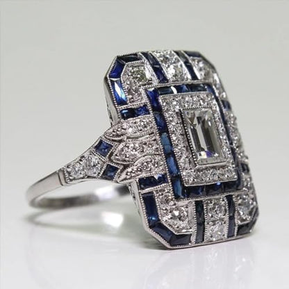 Big Dainty Full Cubic Zrionias Full Finger Wide Chunky Ring,Platinum Plated Large Exaggerated Cocktail Party Turkey Crystal Ring for Women