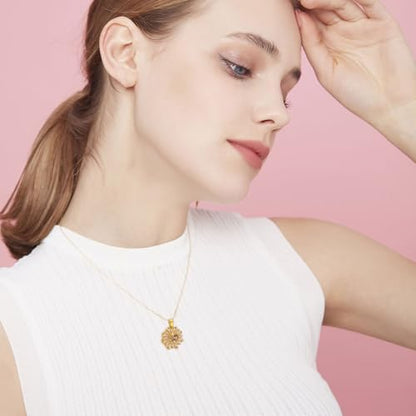 Ahiller Women's Necklace, Dainty Pendant Choker, Adjustable Chain | Heart Initial & Round Pendants, Daily Necklace,17-21" Adjustable Necklaces, Trendy Minimalist Jewelry, Stainless Steel Chain - color: TYH-Gold, style: Other Shapes - Multi-Color