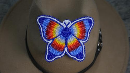 Beaded Hair Clips Native American Style Handmade Collection (Butterfly (Blue Multi)) - color: Butterfly (Blue Multi)