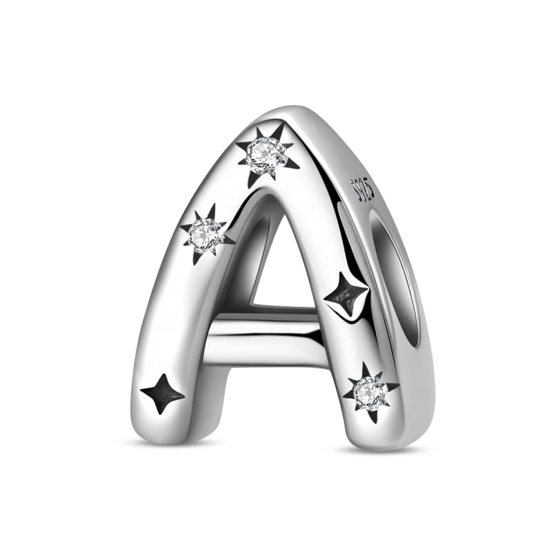 Gold Flower Family Charms for Bracelet Bead Charm for Women Jewelry Present - style: Letter A Charm