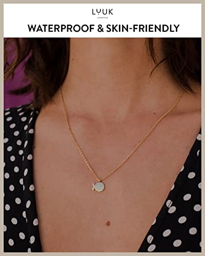LUUK LIFESTYLE Stainless steel necklace with pendant and HAPPINESS card, 20” adjustable length, lucky charm, friendship chain, Valentine's Day gift, birthday, women's jewelry, silver, gold, rosegold - color: Gold, size: Whale
