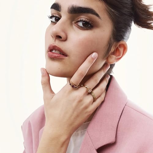 Hey Harper Gold Ring for Women - Gold Plated Stacking Waterproof & Sweatproof Jewerly Ring - Everday Non Tarnish Cute Fashion Circle Rings - style: Alex Ring