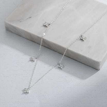 Tewiky Pendant Necklace for Women 14k Gold Plated Chain Choker Necklaces | Dainty Necklaces,Aesthetic Simple Necklace,Jewelry Gifts for Women - color: cross cz choker silver
