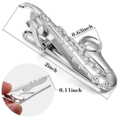 HAWSON 2 inch/ 2.2 inch Tie Clip for Men, Novelty Tie Bar Clip for Men and Boys, Interesting Tie Clip for Party - color: Sax