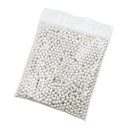 INSPIRELLE 1200pcs 8mm White Art Faux Pearl Beads ABS Round Loose Spacer | for DIY Craft Necklaces Bracelets Jewelry Making - color: White, size: 8mm