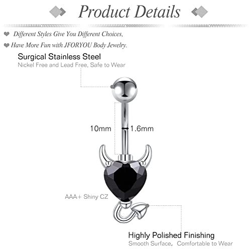 Belly Button Rings Stainless Steel 14G CZ Opal Navel Rings Barbells Women Girls Belly Piercing Jewelry - color: Black Color-Style B: 5 PCS