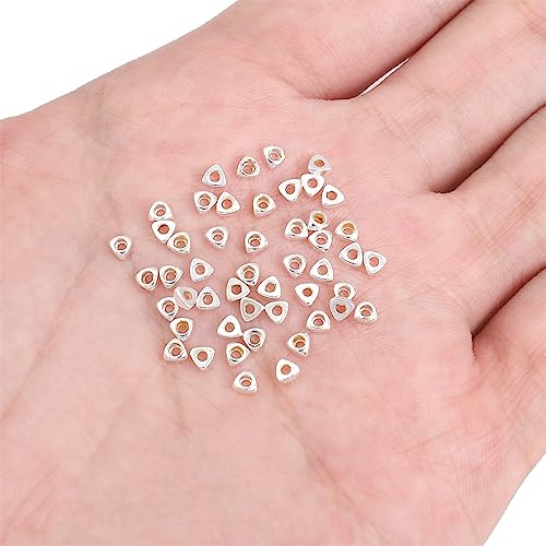 Silver Plated Triangle Spacer Beads 3x1.5mm 50pcs for Jewelry Making Findings Non Tarnish - color: Silver, size: 3x1.5mm Triangle
