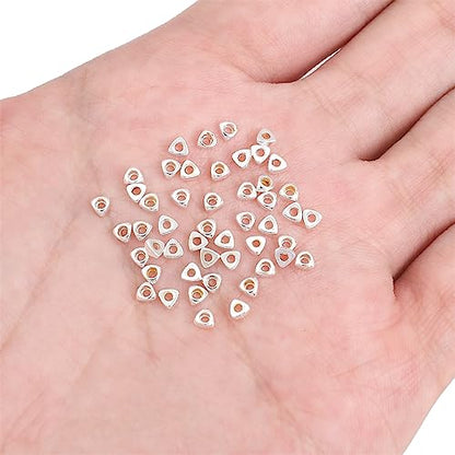 Silver Plated Triangle Spacer Beads 3x1.5mm 50pcs for Jewelry Making Findings Non Tarnish - color: Silver, size: 3x1.5mm Triangle