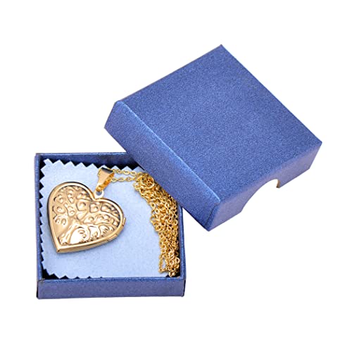 Paialco Heart Shaped Locket Pendant Necklace for Women - color: Yellow-Tree