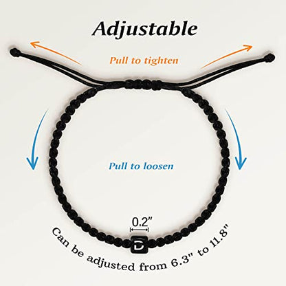 Initial Bracelets for Women Teen Girls Handmade Rope Braided Bracelet for Men Jewelry Birthday Graduation Mother's Day Gifts for Mom Wife Girlfriend Her Friends - style: D