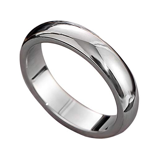 CCBFY 2 MM 4 MM Stainless Steel Ring Jewel Roman Numerals Stackable High Polish Plain Dome Tarnish Resistant Comfort Fit Ring Wedding Band Size 3-15 - color: 4mm - Silver