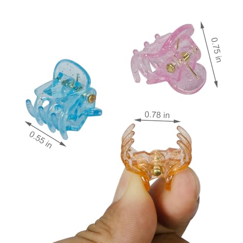50 PCS Mini Hair Claw Clips， Bangs Strong Grip Multifunction Clamp Clips. (Glitter) - color: Glitter