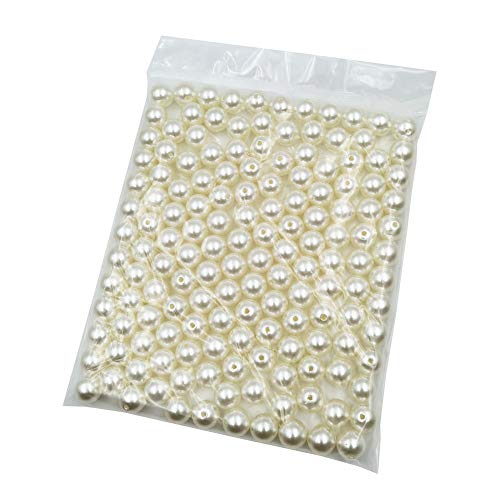 INSPIRELLE 140pcs 16mm Ivory Art Faux Pearl Beads ABS Round Chunky Pearl | Big Size for DIY Craft Necklaces Bracelets Jewelry Making - color: Ivory, size: 16mm