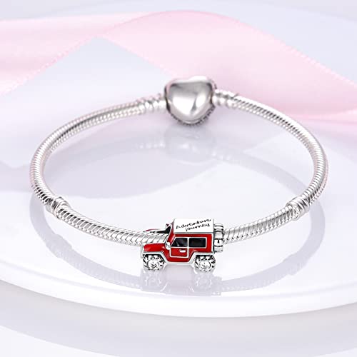 Pandach 925 Sterling Silver Charms for Bracelet&Necklace Dangle Pendant Bead with 5A Cubic Zirconia Stones,Jewelry Beads Gifts for Women - style: A-SUV Charm