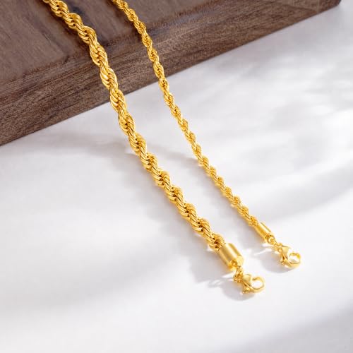 Gold Anklets for Women -14K Gold Plated 2-Strand Layered Ankle Bracelet Waterproof Tarnish Resistant Hypoallergenic Adjustable 8"+2.5" Minimalist Beach Jewelry Gift - style: Stack Anklet 02-GD