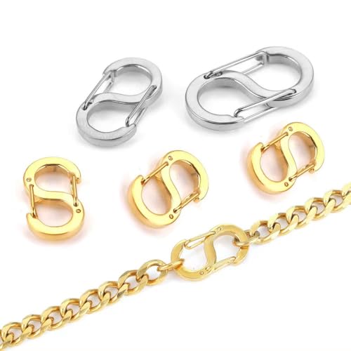 6 Pcs Double Opening Lobster Clasp, Double Opening Shortener Clasp Necklace Clasp and Closures Stainless Steel Clasps for Jewelry Making Necklace Clasps and Closures Bracelet Clip, 6 mm x 12 mm - size: 6 mm x 12 mm