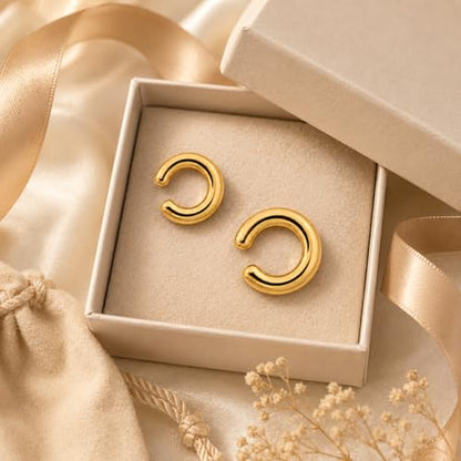 Ear Cuff Earrings for Women Chunky Ear Cuffs Non Piercing | Clip on cartilage earrings helix fake earrings jewelry trendy stuff christmas gift stocking stuffers - color: B