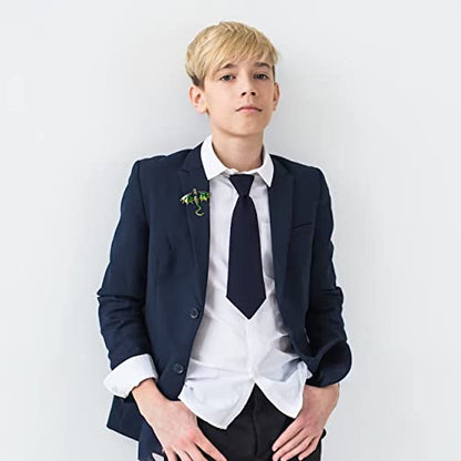 Collar Chain Pin for Men and Women - Hanging Tassel Brooch Lapel Pin for Business Suits - Bar Pin With Long Chain - Gifts - color: O: Dragon brooch green