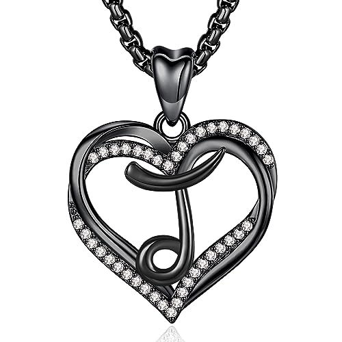 INFUSEU Unique Initial Necklaces for Women Girls Small Heart Letter Jewelry, Meaningful Personalized Gifts - style: J