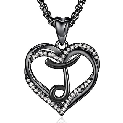 INFUSEU Unique Initial Necklaces for Women Girls Small Heart Letter Jewelry, Meaningful Personalized Gifts - style: J