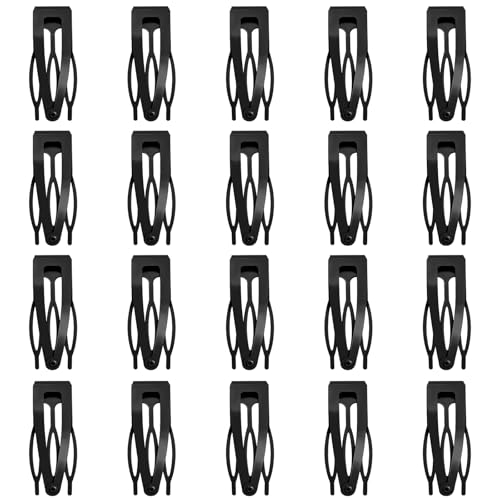 20 Pcs Snap Hair Clips for Women Snap Hair Barrettes Double Grip Hair Clips 3 Prong Clips for Hair Barrettes for Women Girls (Black) - color: Black